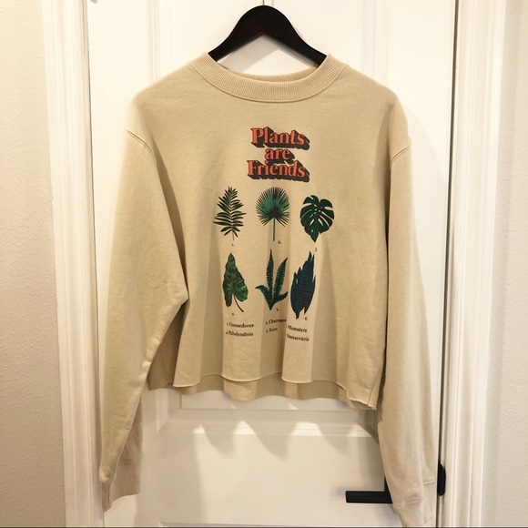 Mighty Fine Plants Are Friends Cropped Sweatshirt - Picture 3 of 5